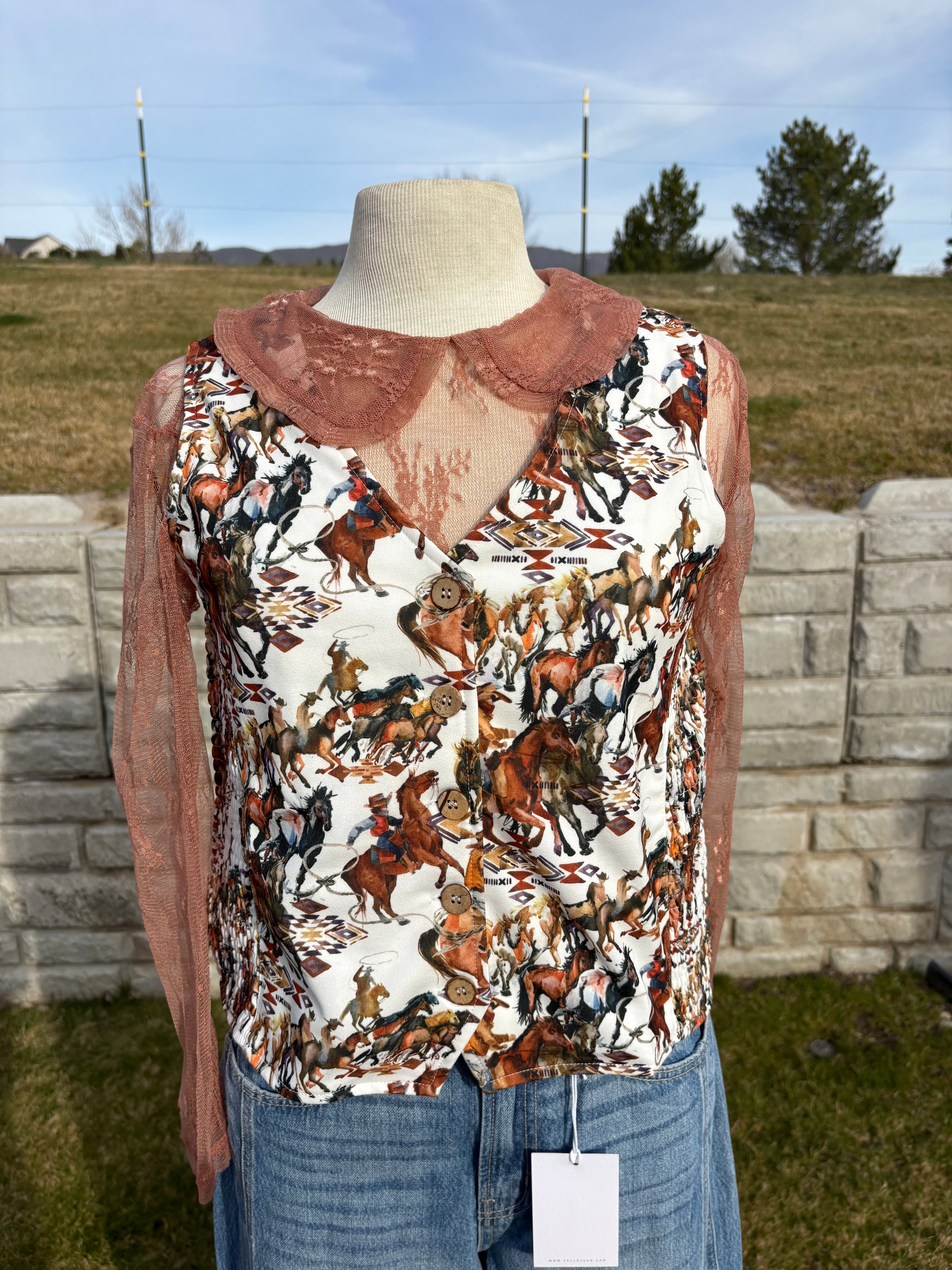 MK753 Buckaroo Vest Top