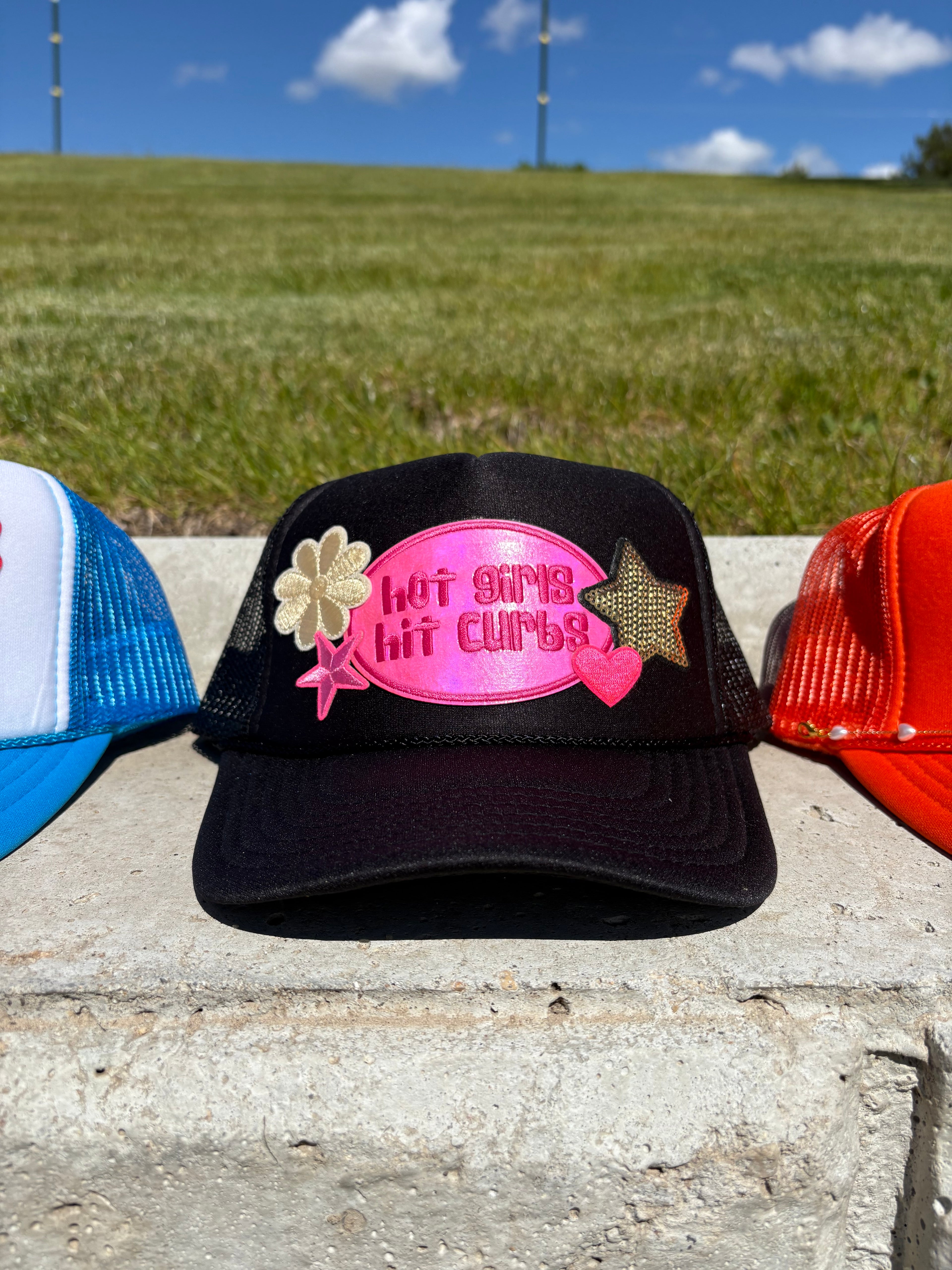 Hot girls hit curbs trucker hat