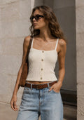 Button front knit cami
