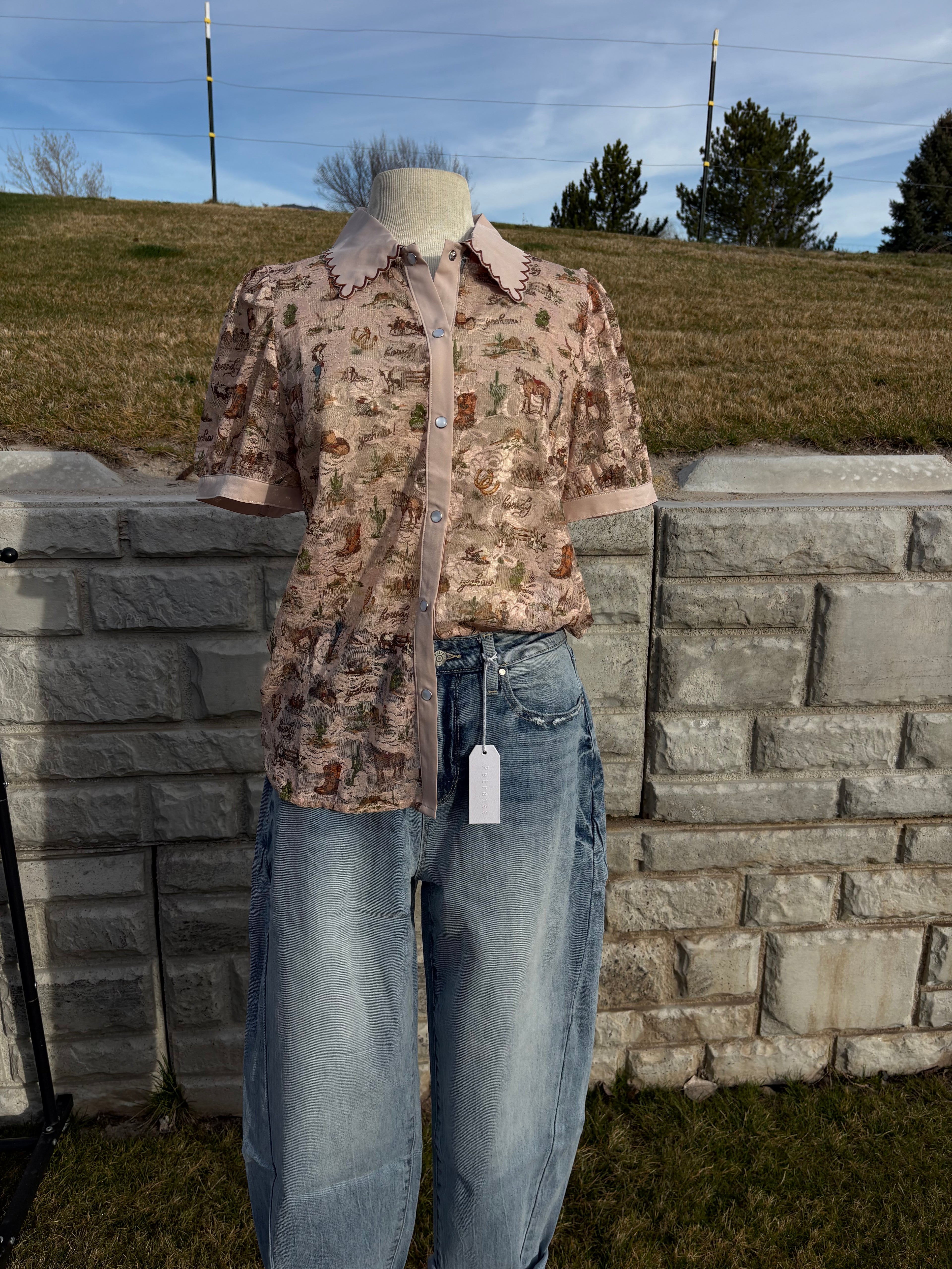 High rise comfort barrel jeans