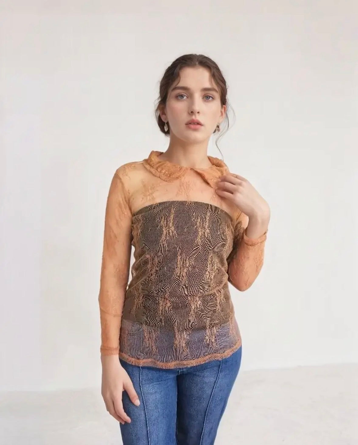 Lace Blouse Rust