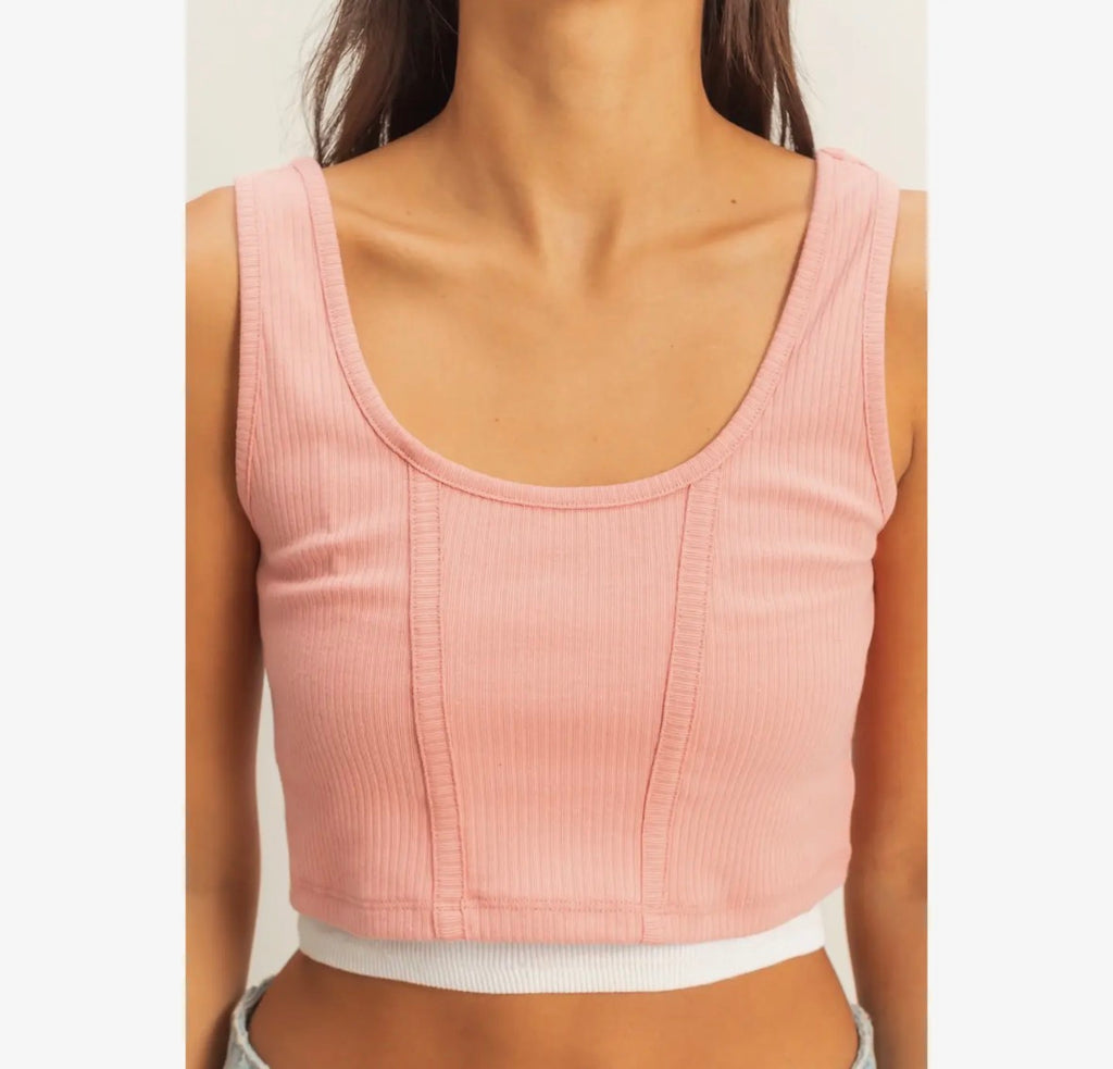 Ribbed crop tank top