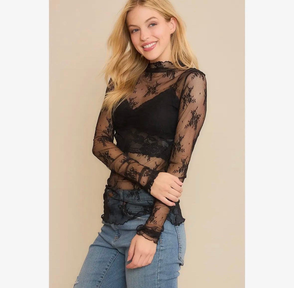 Floral Mesh Top