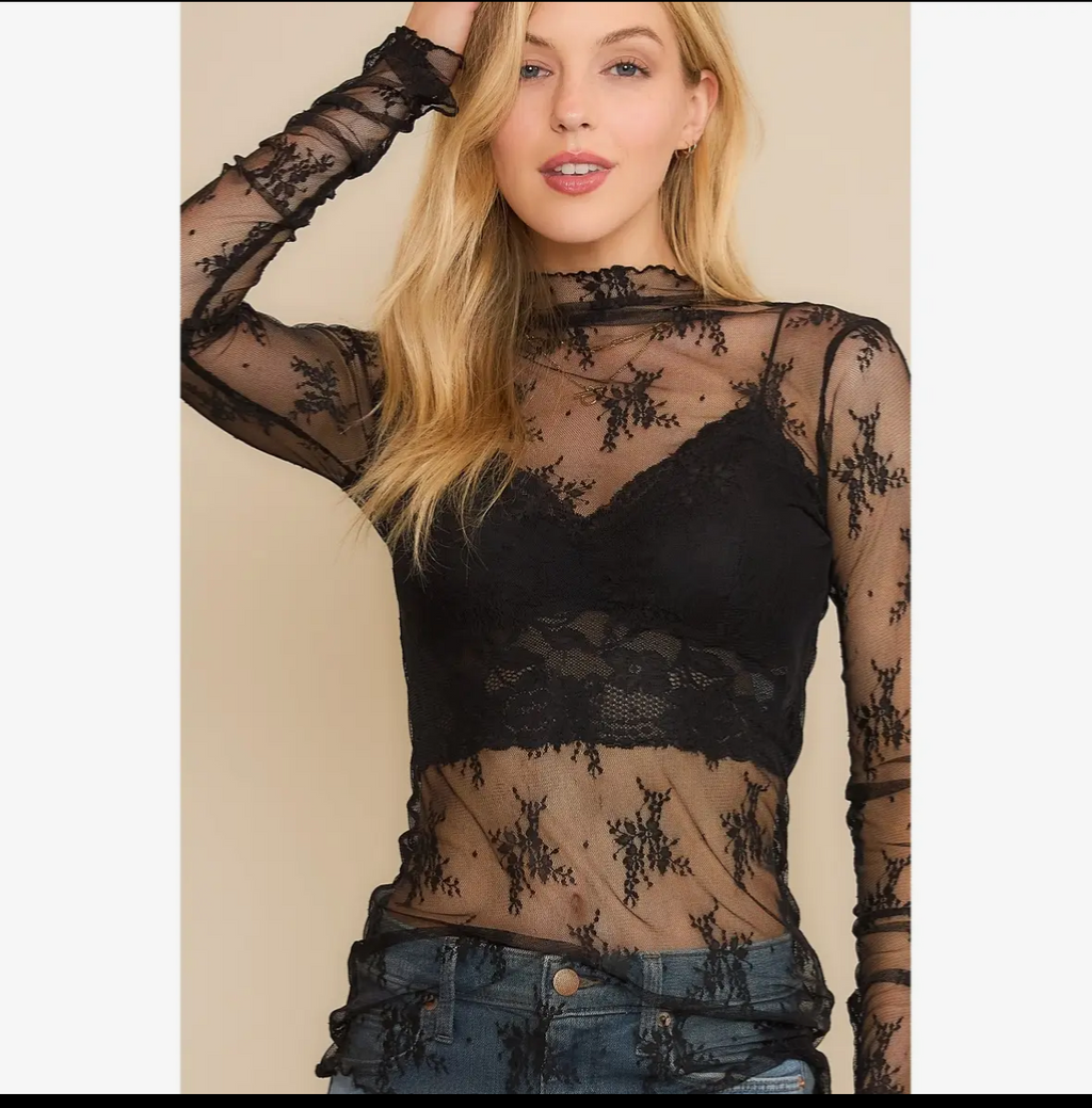 Floral Mesh Top
