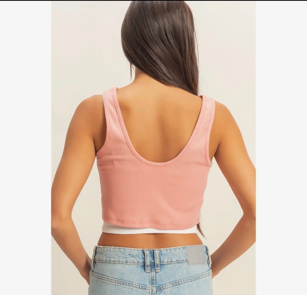 Ribbed crop tank top