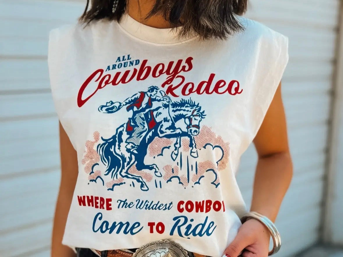 Cowboys rodeo muscle tank top