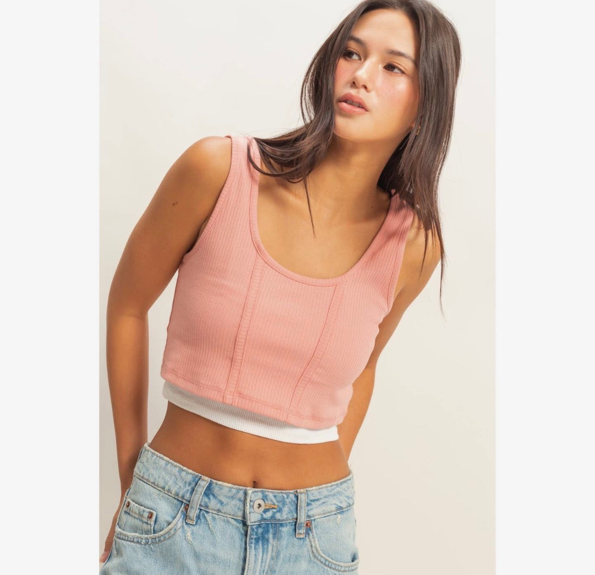 Ribbed crop tank top