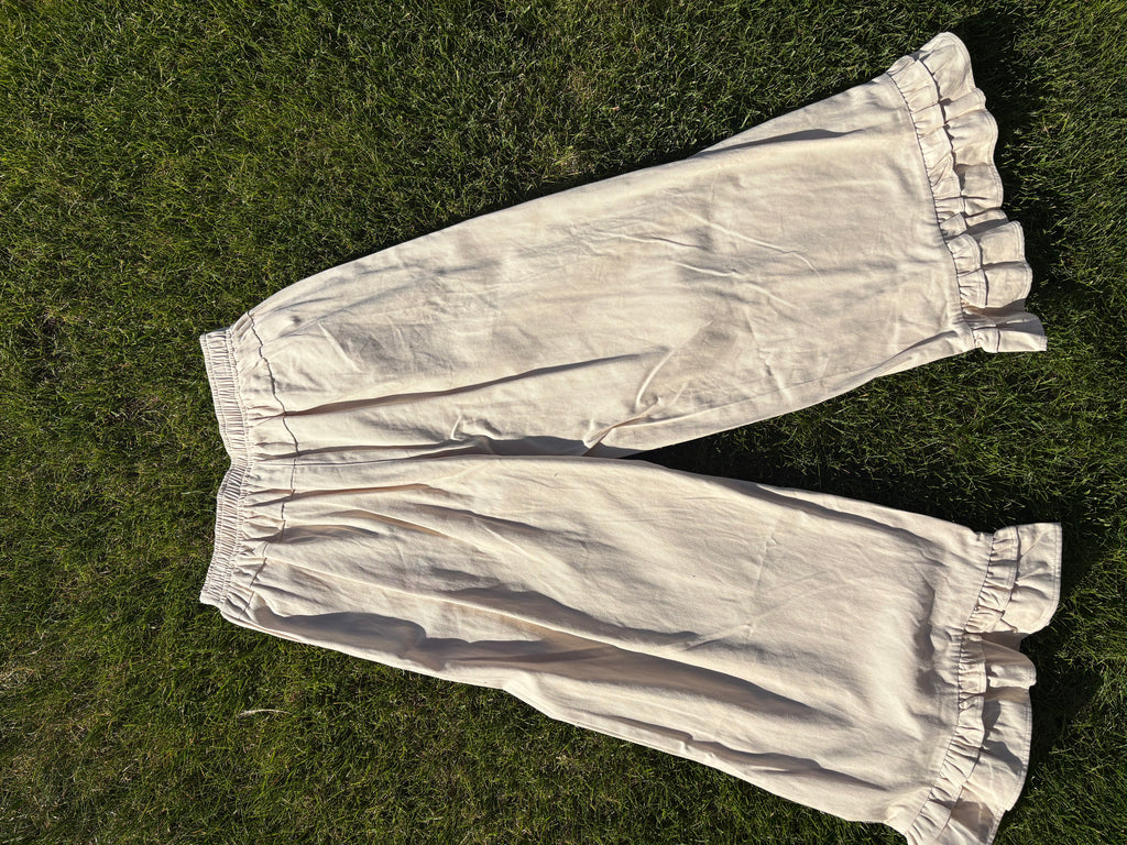 Ruffle Hem Wide Legs Pants
