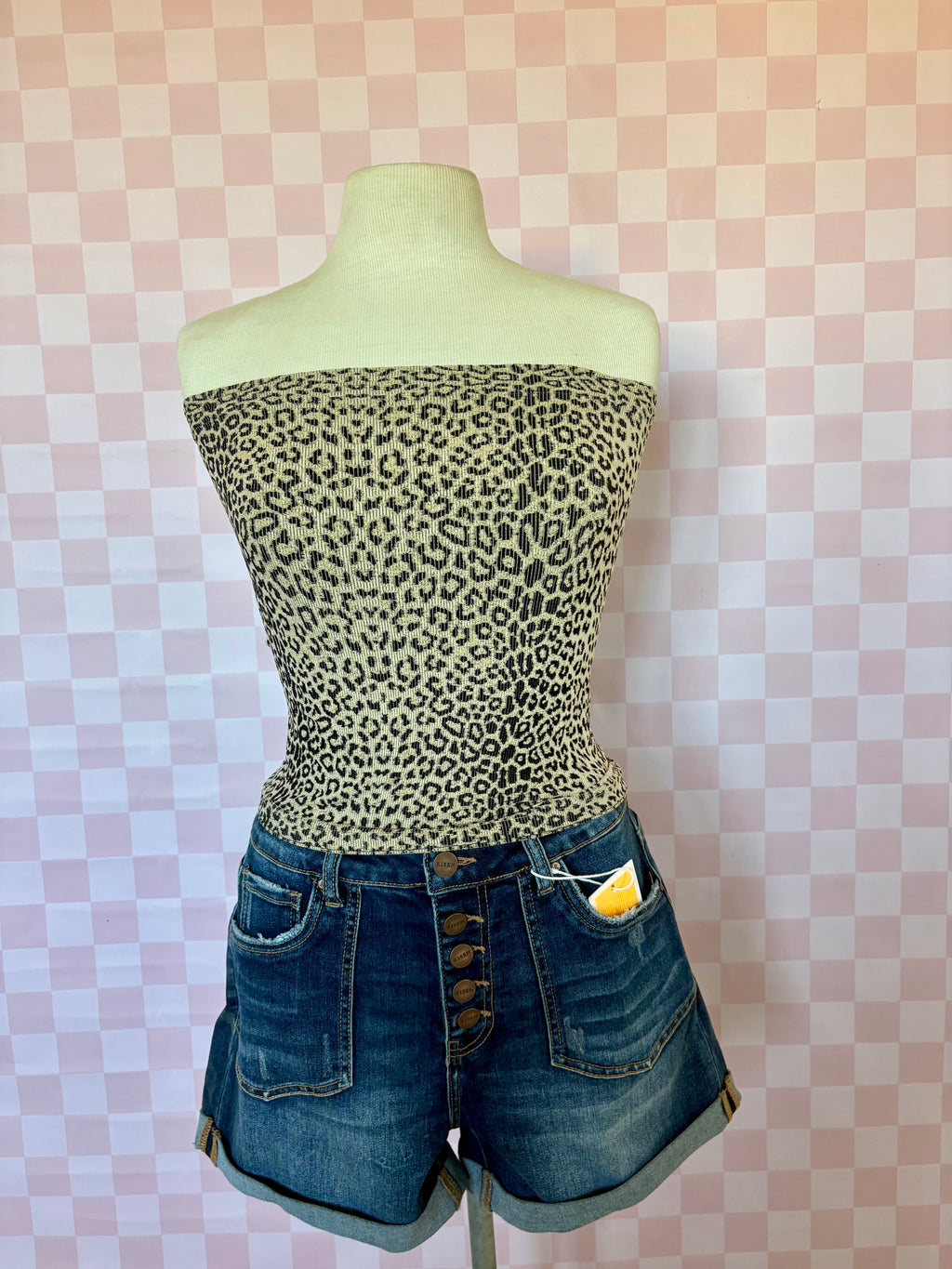 Leopard tube top