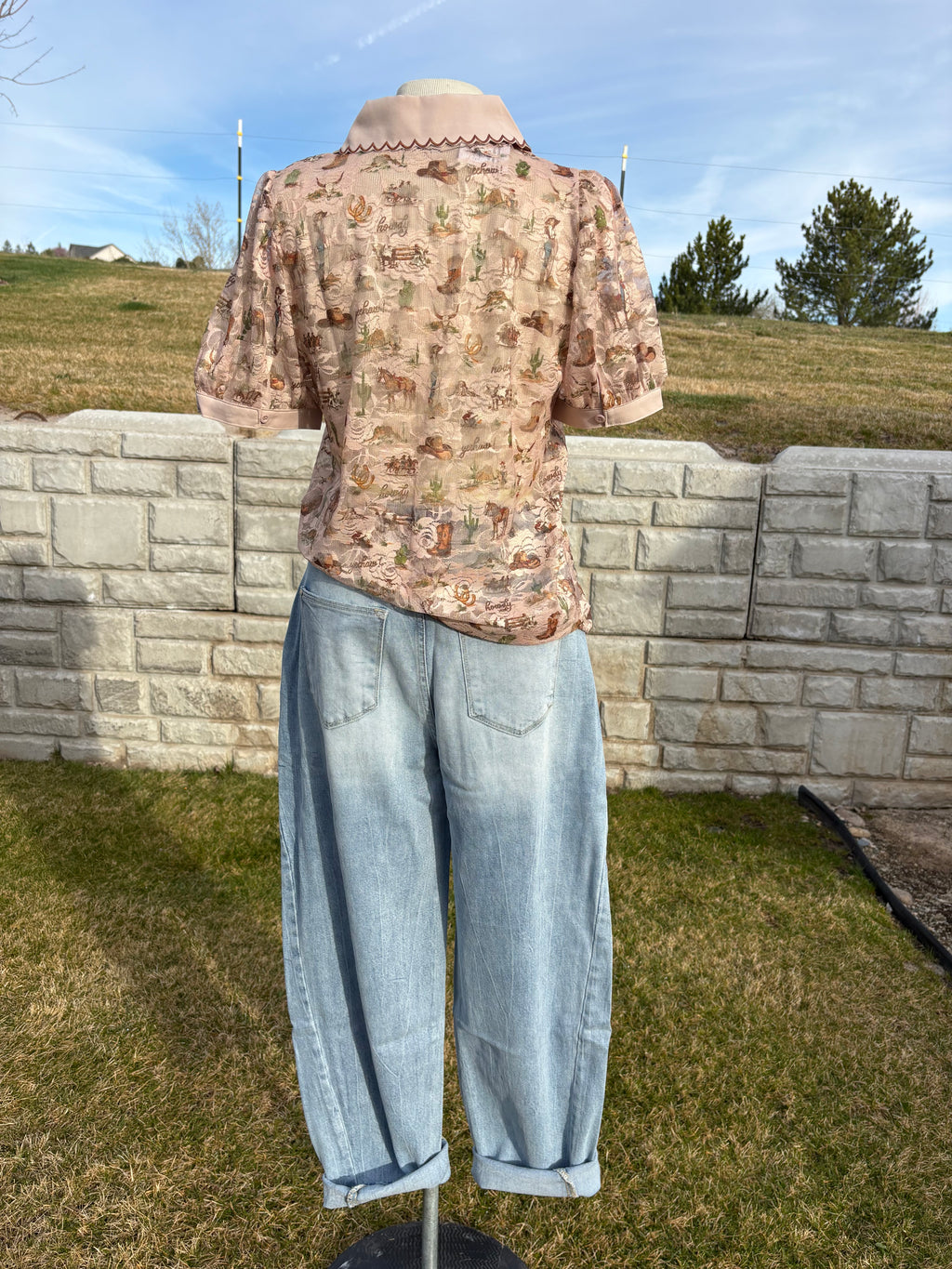 High rise comfort barrel jeans