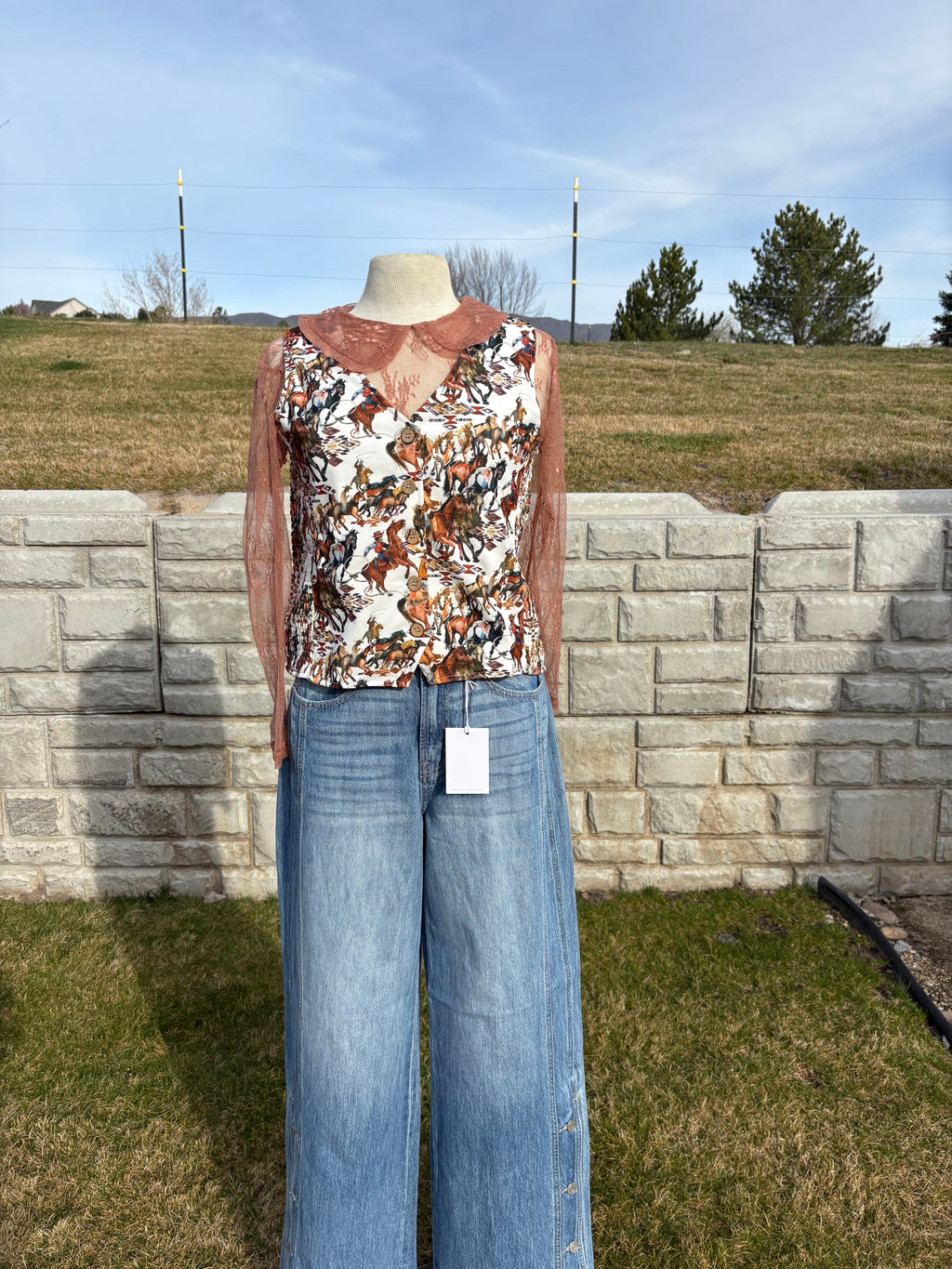 Lace Blouse Rust