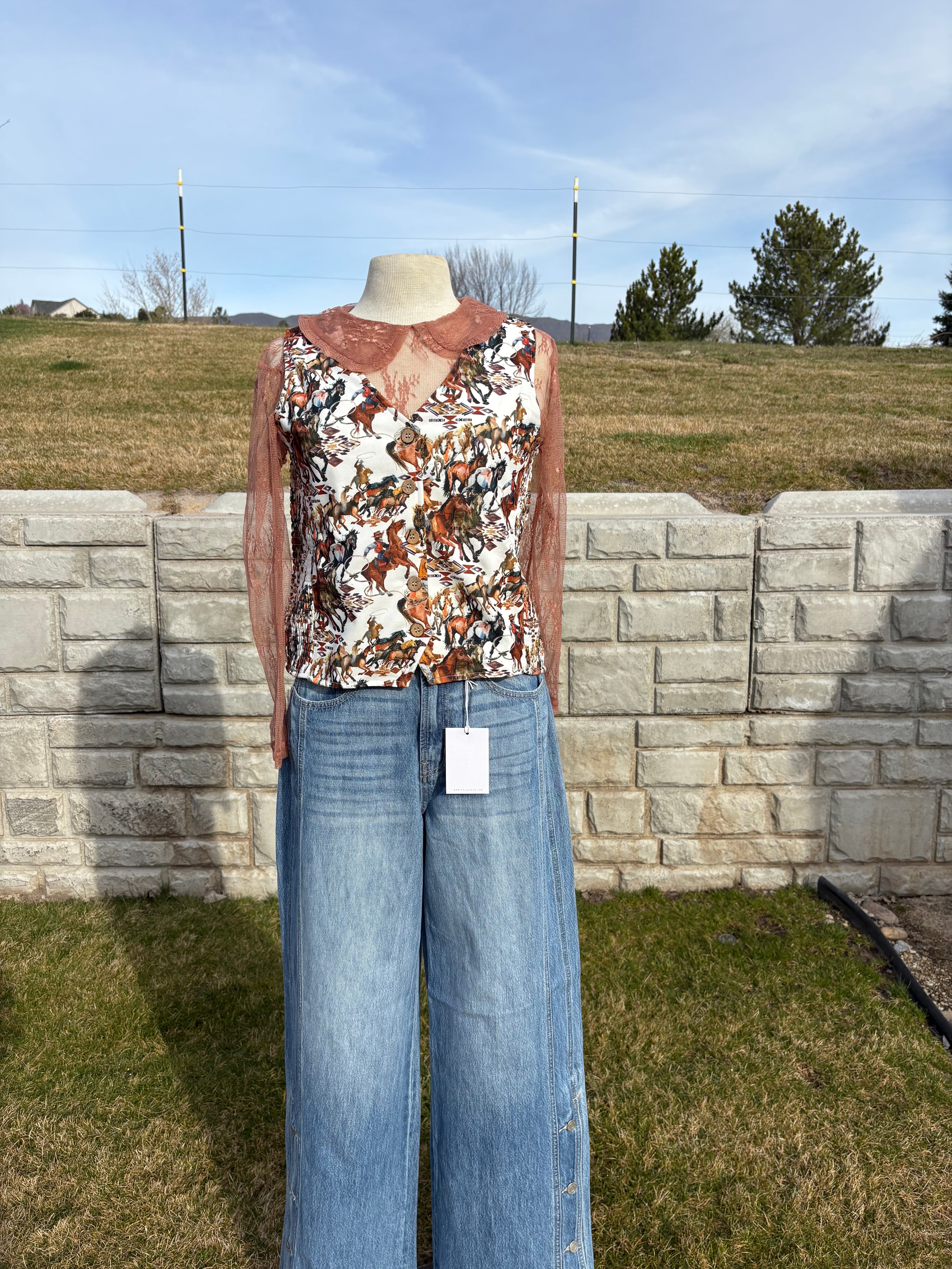 Lace Blouse Rust