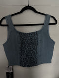 Leopard denim tank
