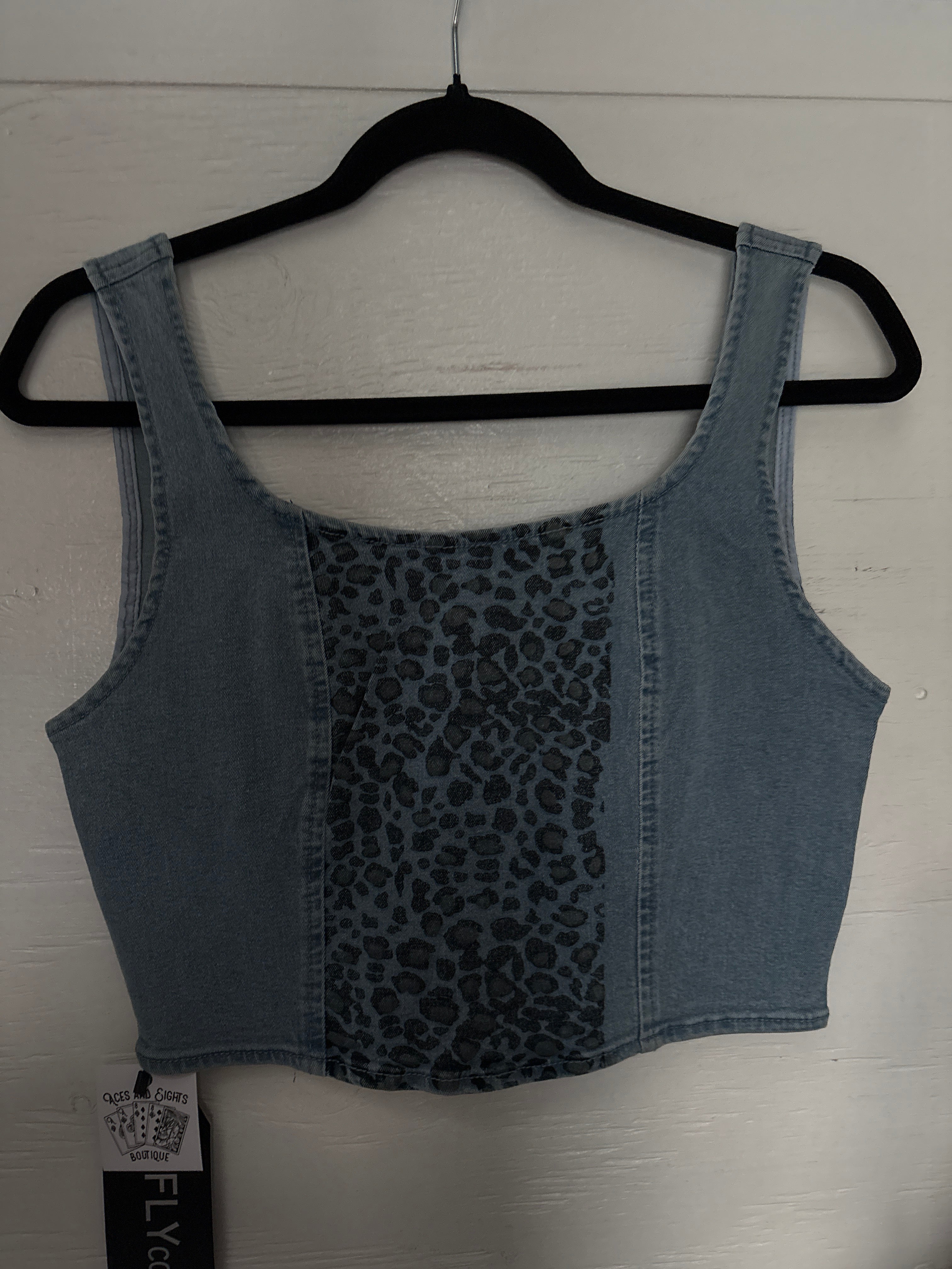 Leopard denim tank